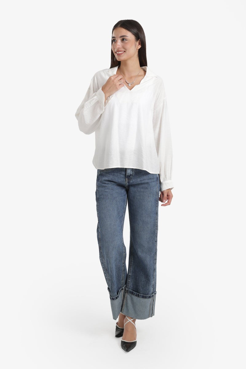 Clue V-Neck Tencel Blouse - Image 4